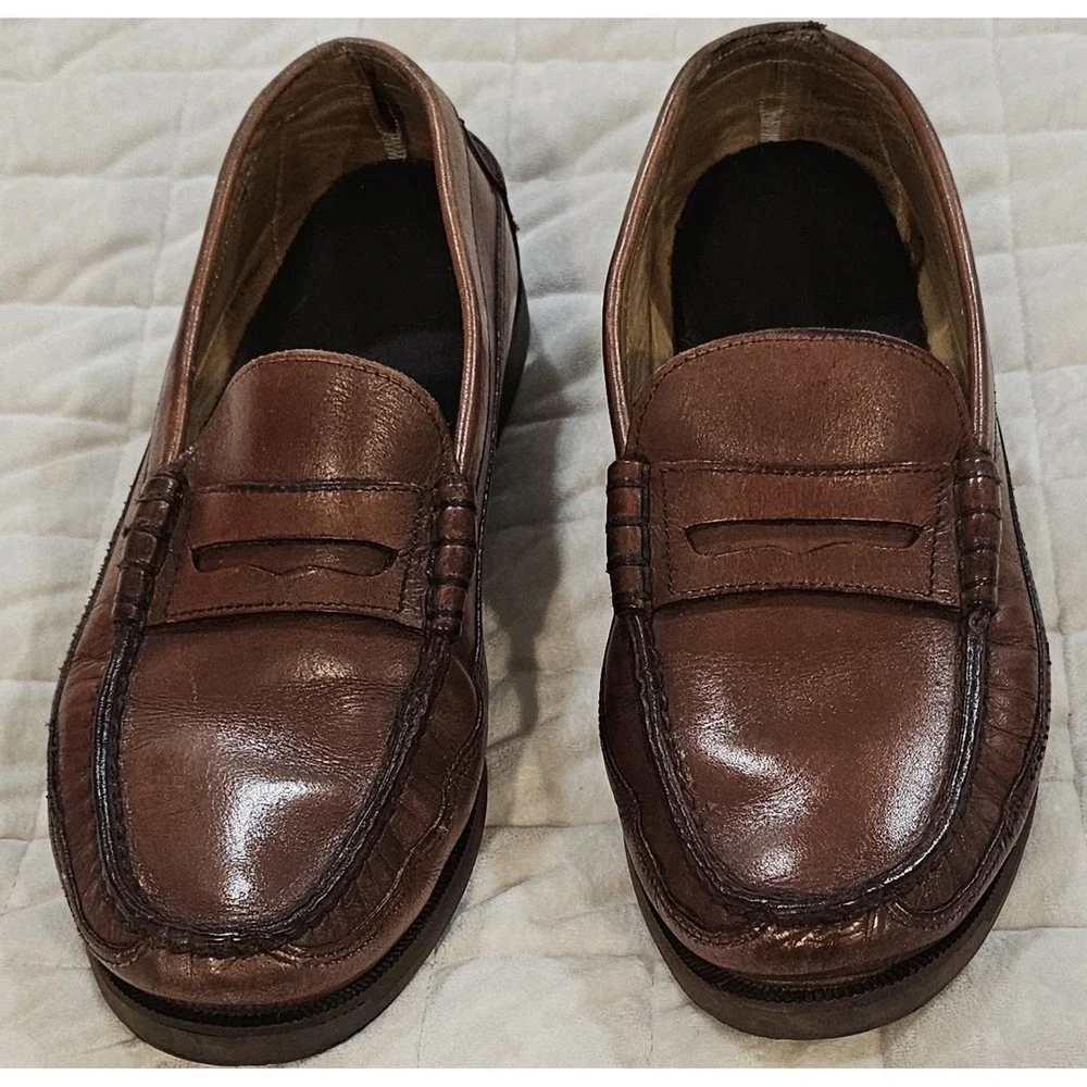 Mephisto Spinnaker Cap Vert Penny Loafer Boat Shoes Men's Size 8 Brown Leather